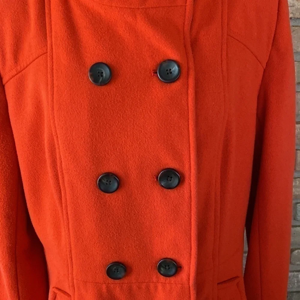 Old Navy Red Pea Coat Large EUC (Has been dry cleaned) - Picture 2 of 10